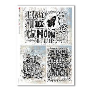 PHRASES-0033-UK. Papel de Arroz frases para decoupage.
