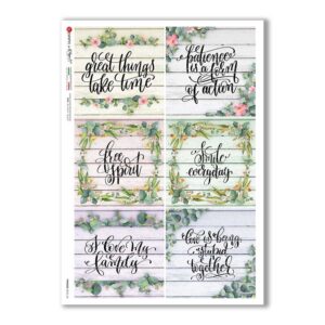PHRASES-0035-UK. Papel de Arroz frases para decoupage.