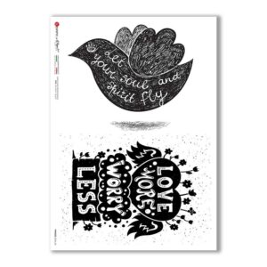 PHRASES-0036-UK. Papel de Arroz frases para decoupage.