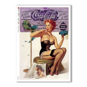 PINUP-0028. Papel de Arroz pin-up para decoupage.