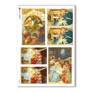 CHRISTMAS-0221. Papel de Arroz Navidad victoriano para decoupage.