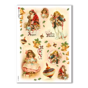 CHRISTMAS-0222. Papel de Arroz Navidad victoriano para decoupage.