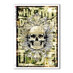 SKULL-0014. Papel de Arroz cráneos para decoupage.