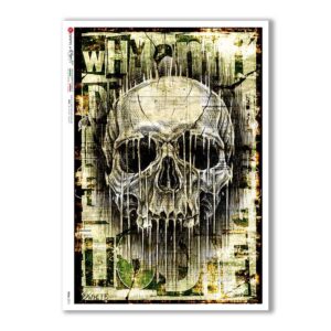 SKULL-0015. Papel de Arroz cráneos para decoupage.