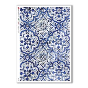 TILES-0040. Papel de Arroz azulejos para decoupage.