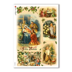 CHRISTMAS-0224. Papel de Arroz Navidad victoriano para decoupage.