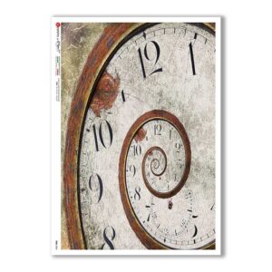 TIME-0024. Papel de Arroz relojes para decoupage.