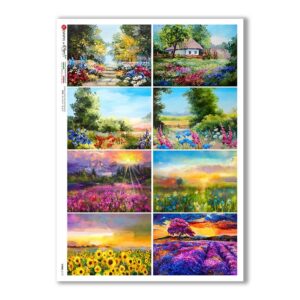 VIEWS-0172. Papel de Arroz paisajes para decoupage.