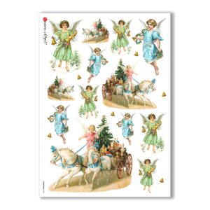 CHRISTMAS-0228. Papel de Arroz Navidad victoriano para decoupage.