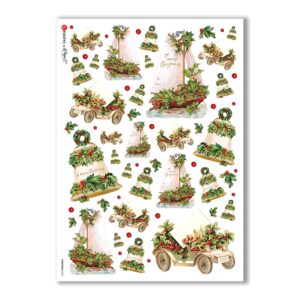 CHRISTMAS-0236. Papel de Arroz Navidad victoriano para decoupage.