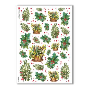CHRISTMAS-0237. Papel de Arroz Navidad victoriano para decoupage.