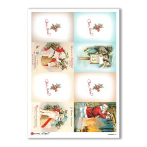 CHRISTMAS-0241. Papel de Arroz Navidad victoriano para decoupage.