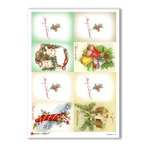 CHRISTMAS-0243-UK. Papel de Arroz Navidad victoriano para decoupage.