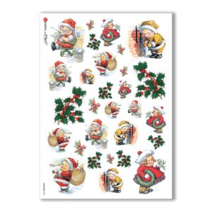 CHRISTMAS-0244. Papel de Arroz Navidad victoriano para decoupage.