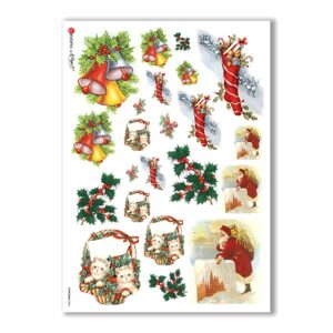 CHRISTMAS-0246. Papel de Arroz Navidad victoriano para decoupage.
