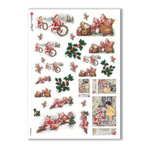 CHRISTMAS-0247. Papel de Arroz Navidad victoriano para decoupage.