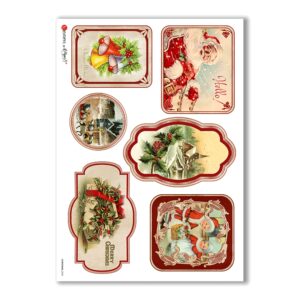 CHRISTMAS-0254. Papel de Arroz Navidad victoriano para decoupage.