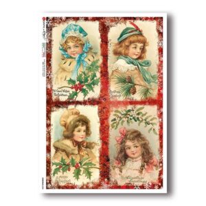 CHRISTMAS-0338. Papel de Arroz victoriano Navidad para decoupage.