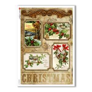 CHRISTMAS-0259. Papel de Arroz Navidad victoriano para decoupage.