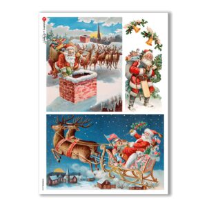 CHRISTMAS-0263. Papel de Arroz Navidad victoriano para decoupage.