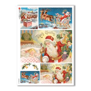 CHRISTMAS-0264. Papel de Arroz Navidad victoriano para decoupage.