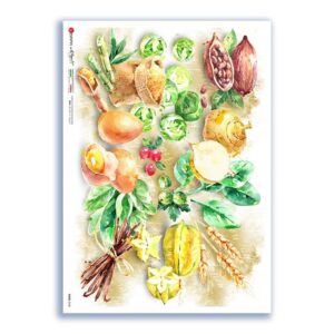 FOOD-0148. Papel de Arroz comida para decoupage.