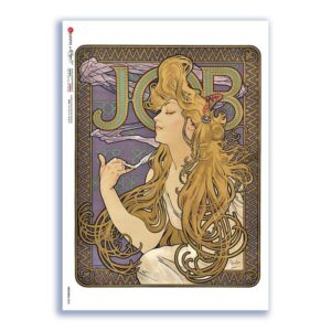 NOUVEAU-0028. Papel de Arroz art nouveau para decoupage.