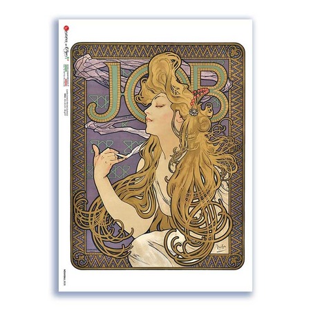 NOUVEAU-0028. Papel de Arroz art nouveau para decoupage.
