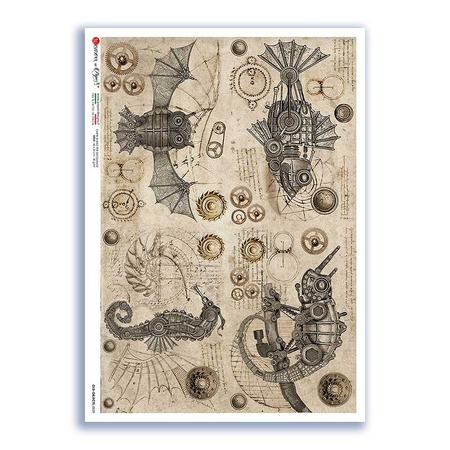 OLD OBJECTS-0029. Papel de Arroz objetos antiguos para decoupage.