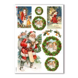 CHRISTMAS-0267. Papel de Arroz Navidad victoriano para decoupage.