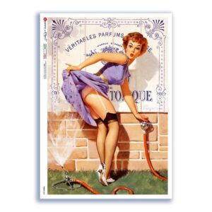 PINUP-0029. Papel de Arroz pin-up para decoupage.