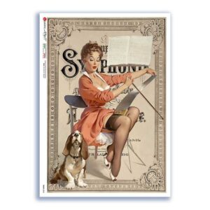 PINUP-0030. Papel de Arroz pin-up para decoupage.