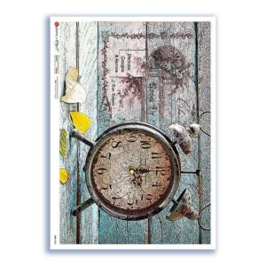 TIME-0029. Papel de Arroz relojes para decoupage.