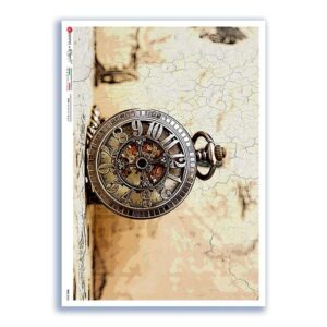TIME-0030. Papel de Arroz relojes para decoupage.