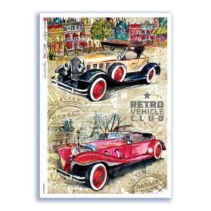 VEHICLES-0049. Papel de Arroz vehículos para decoupage.