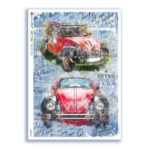 VEHICLES-0051. Papel de Arroz vehículos para decoupage.