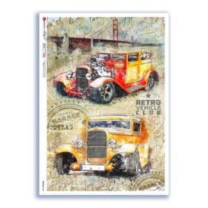 VEHICLES-0052. Papel de Arroz vehículos para decoupage.