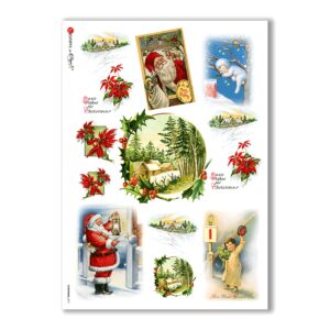 CHRISTMAS-0271. Papel de Arroz Navidad victoriano para decoupage.