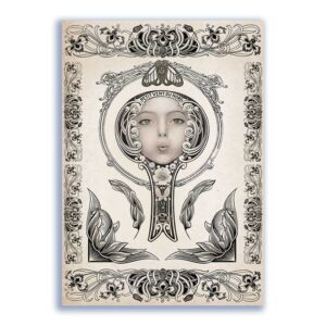 GF-ART NOUVEAU-010. Papel de arroz de gran tamaño