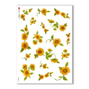FLOWERS-0002. Papel de Arroz flores para decoupage.