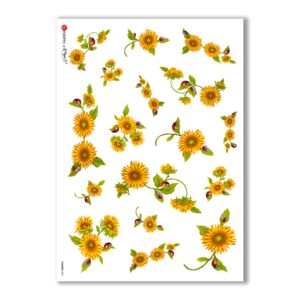 FLOWERS-0004. Papel de Arroz flores para decoupage.