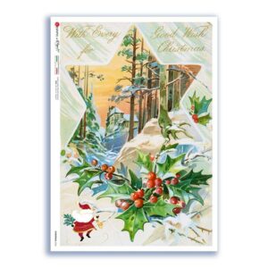 CHRISTMAS-0346. Papel de Arroz victoriano Navidad para decoupage.