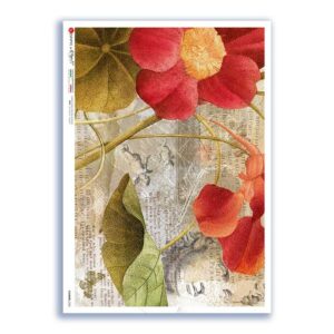 FLOWERS-0383. Papel de Arroz flores para decoupage.