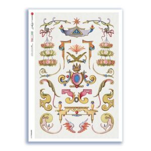GROTTESCHE-0011. Papel de Arroz grotesca para decoupage.