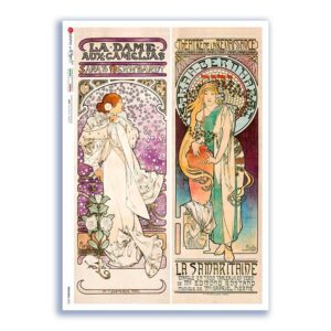 NOUVEAU-0032. Papel de Arroz art nouveau para decoupage.
