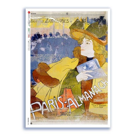 NOUVEAU-0036. Papel de Arroz art nouveau para decoupage.