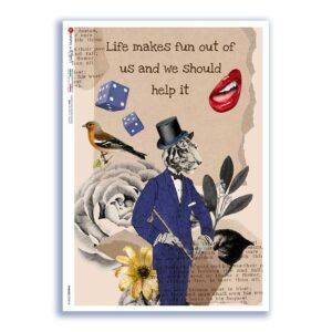PHRASES-0038-UK. Papel de Arroz frases para decoupage.