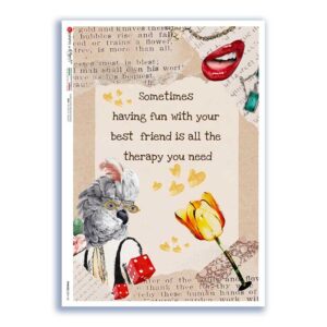 PHRASES-0041-UK. Papel de Arroz frases para decoupage.