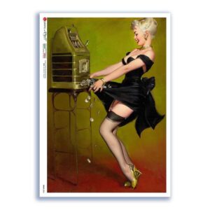 PINUP-0034. Papel de Arroz pin-up para decoupage.