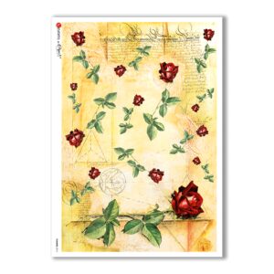 FLOWERS-0016. Papel de Arroz flores para decoupage.